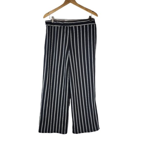 H&H by Harmony & Havoc Black White Striped High Rise Belted Wide Leg Pants Xl - Picture 3 of 8
